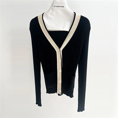 V Neck Merino ull peysukonur